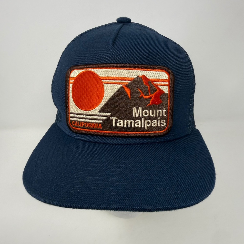 Mount Tamalpais Trucker Patch Hat Mesh Snapback Blue Marin County California